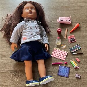 Our Generation 18” Doll with school accessories